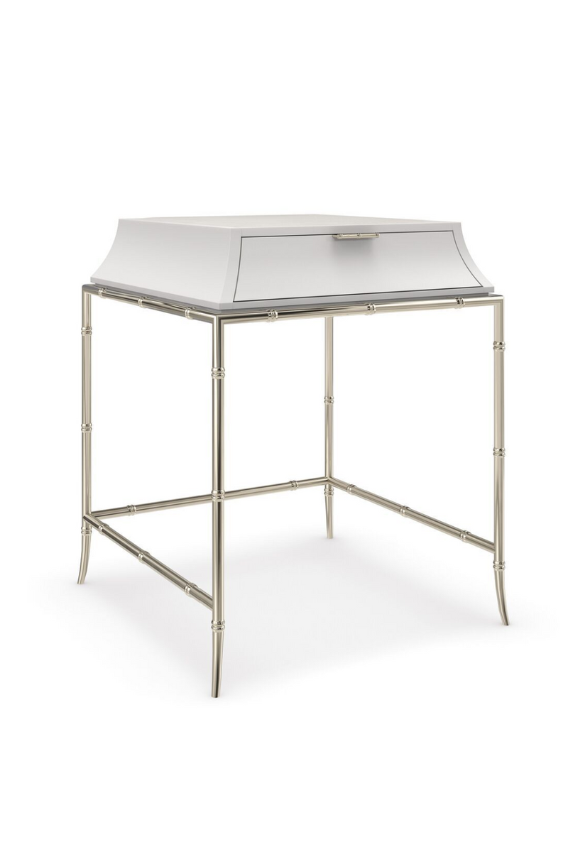 Table d'appoint gigogne en bois blanc | Caracole Ceylon L | Meubleluxe.fr