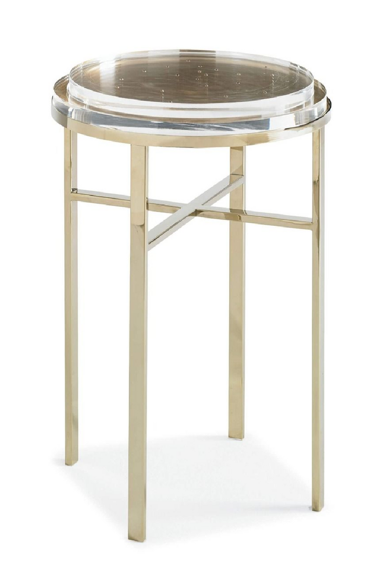 Table d'appoint en verre et laiton | Caracole Sparkler | Meubleluxe.fr