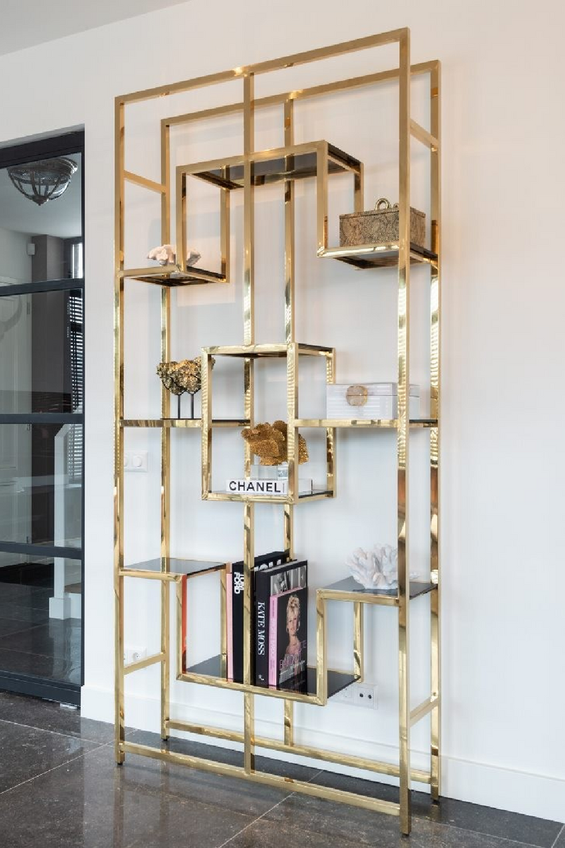 Armoire géométrique en or | Richmond Magnus | Meubleluxe.fr