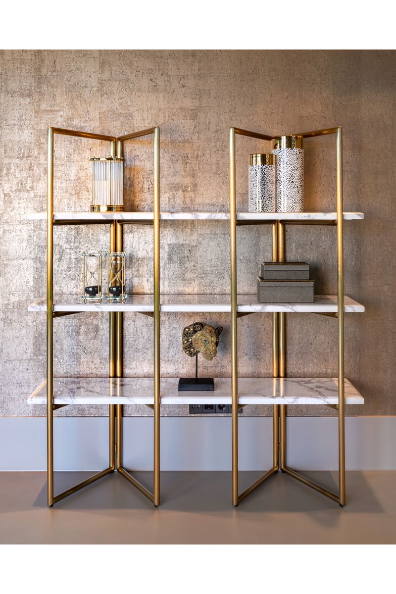 Armoire en marbre encadrée d'or | Richmond Lagrand | Meubleluxe.fr