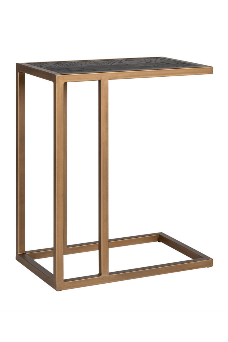 Table d'appoint en chêne et laiton | Richmond Blackbone | Meubleluxe.fr