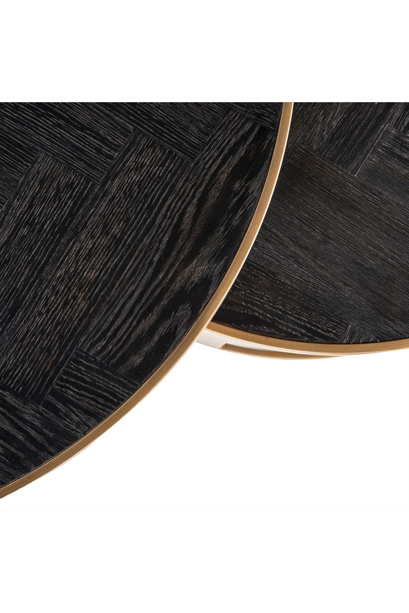 Table basse gigogne en chêne et laiton | Richmond Blackbone | Meubleluxe.fr