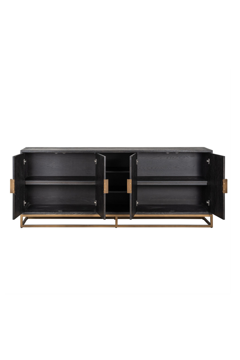 Buffet 4 portes en chêne et laiton | Richmond Blackbone | Meuble Luxe