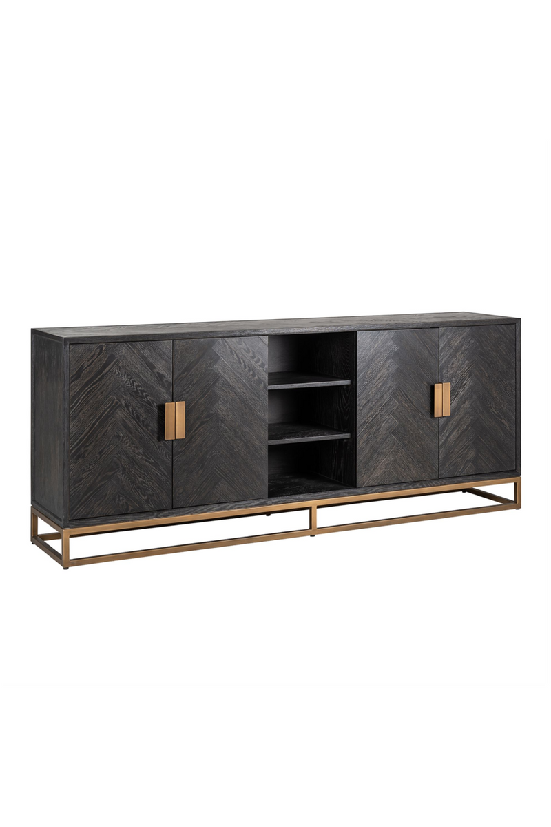 Buffet 4 portes en chêne et laiton | Richmond Blackbone | Meuble Luxe