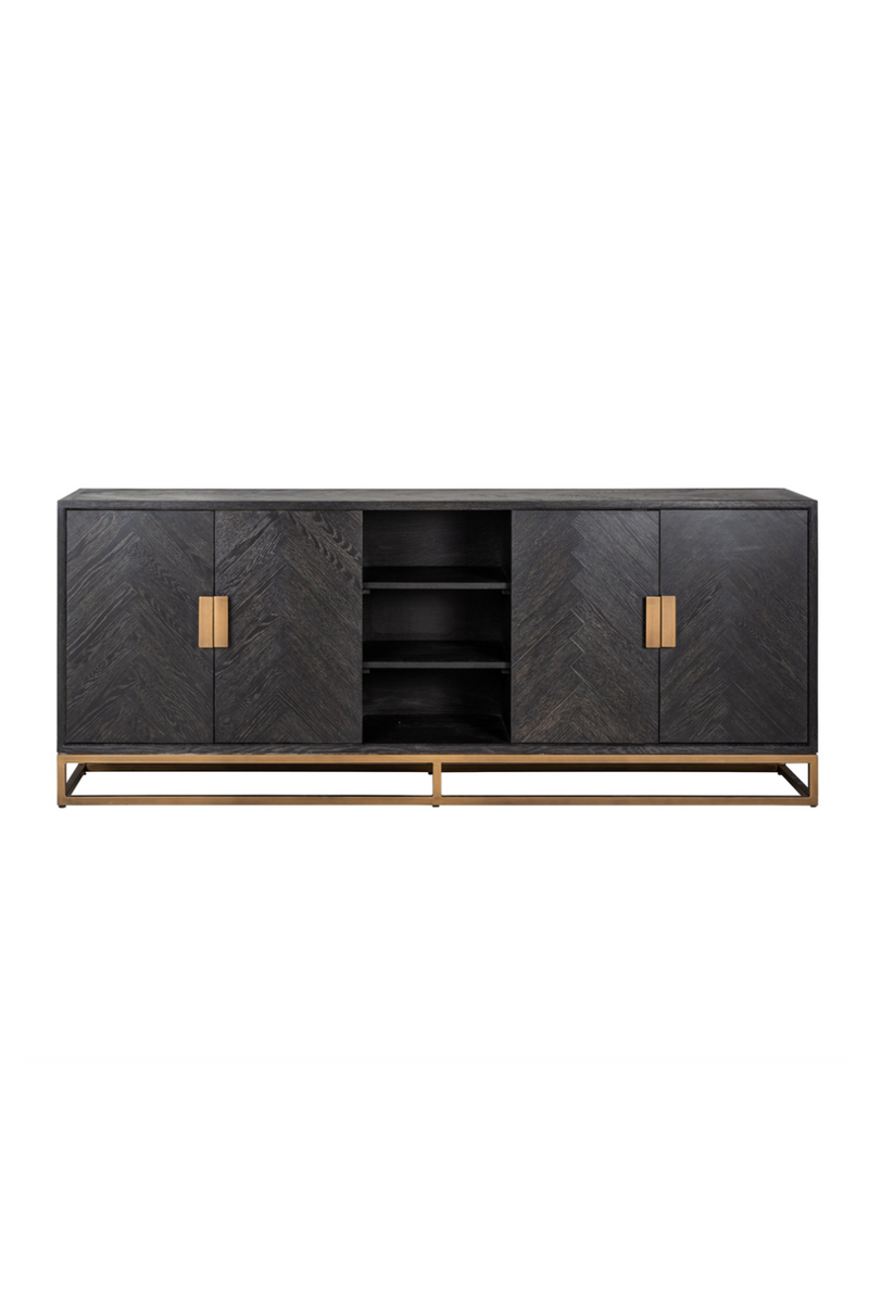 Buffet 4 portes en chêne et laiton | Richmond Blackbone | Meuble Luxe