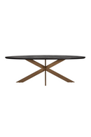 Table de salle à manger ovale en chêne et laiton 230 cm | Richmond Blackbone | Meubleluxe.fr