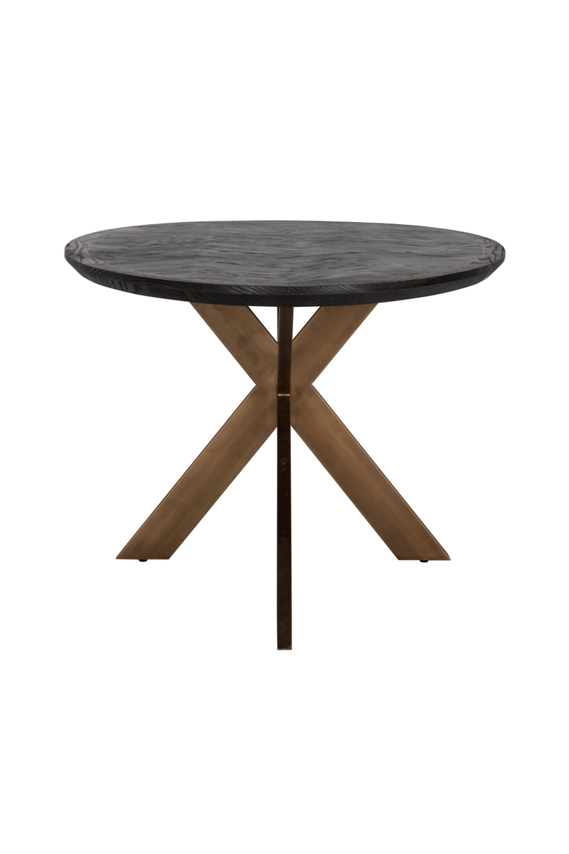 Table de salle à manger ovale en chêne et laiton 230 cm | Richmond Blackbone | Meubleluxe.fr