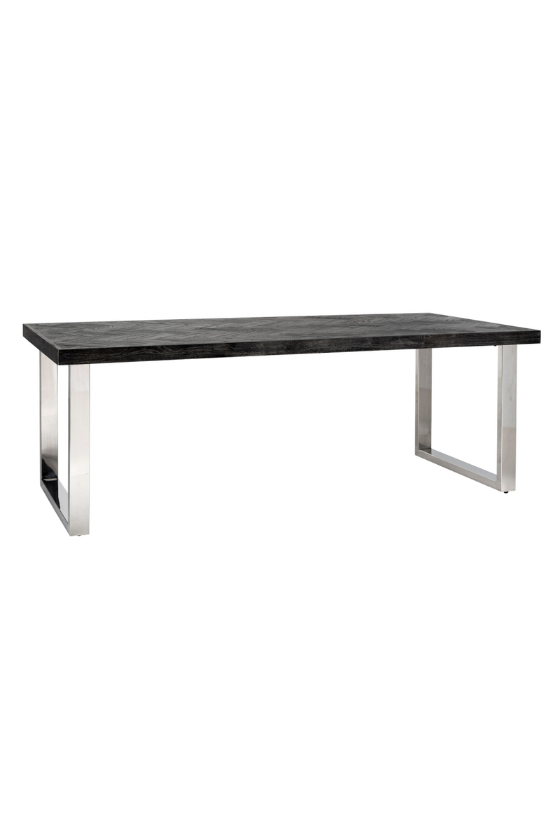 Table de salle à manger rectangulaire argentée en chêne 220 cm | Richmond Blackbone | Meubleluxe.fr