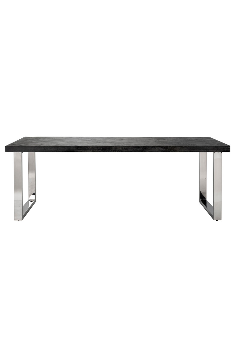 Table de salle à manger rectangulaire argentée en chêne 220 cm | Richmond Blackbone | Meubleluxe.fr