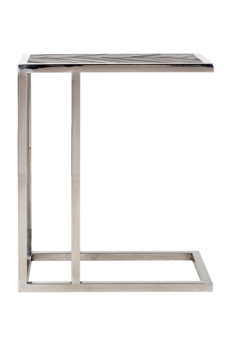 Table d'appoint argentée en chêne | Richmond Blackbone | Meubleluxe.fr