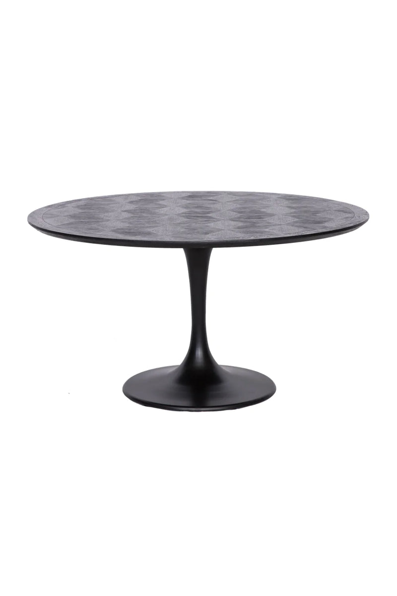 Round Black Oak Dining Table | Richmond Blax