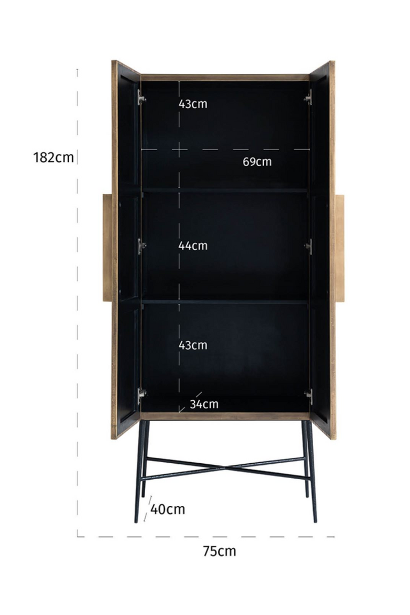 Armoire moderne en bois à 2 portes | Richmond Ironville | Meubleluxe.fr