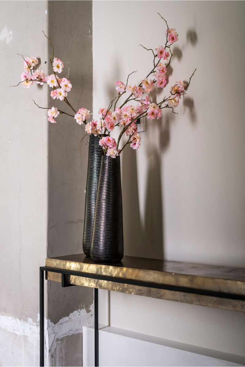 Table Console en aluminium Champagne Gold | Richmond Calloway | Meubleluxe.fr