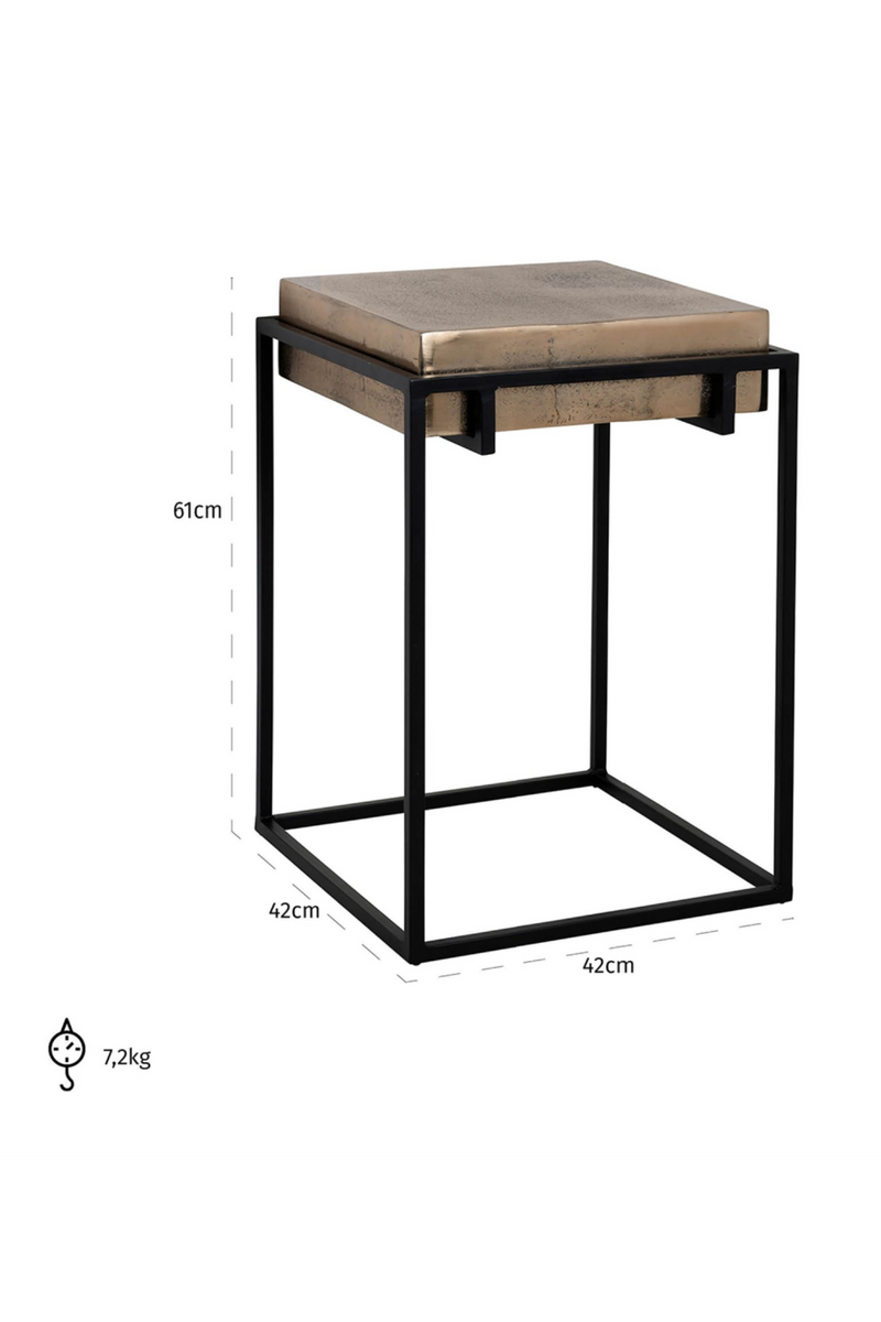 Table de bout rustique en aluminium | Richmond Calloway | Meubleluxe.fr