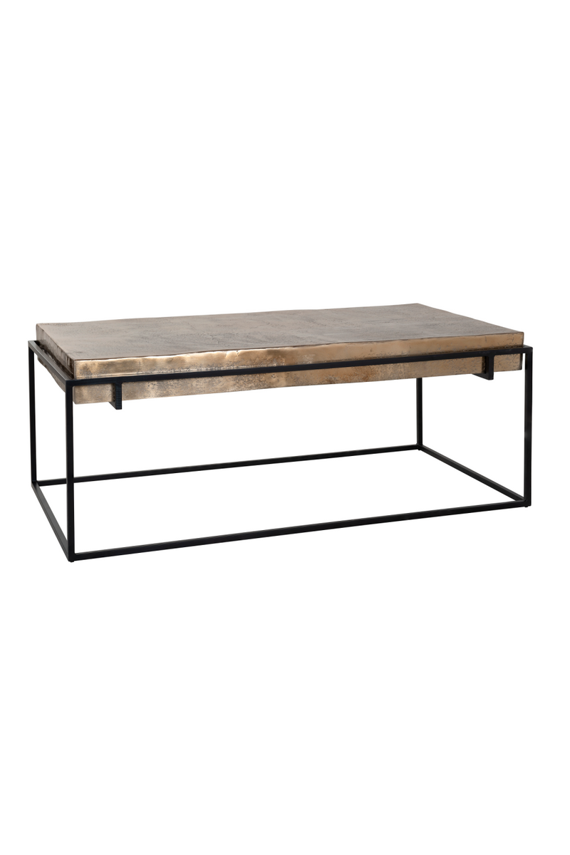 Table basse rectangulaire en aluminium doré | Richmond Calloway | Meubleluxe.fr