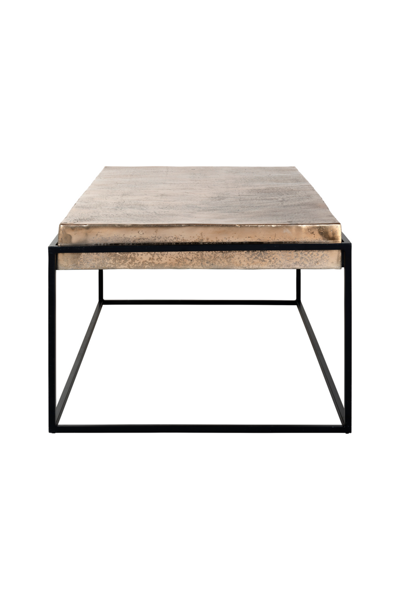 Table basse rectangulaire en aluminium doré | Richmond Calloway | Meubleluxe.fr