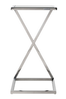 Table d'appoint en verre avec base argentée | Richmond Paramount | Meubleluxe.fr