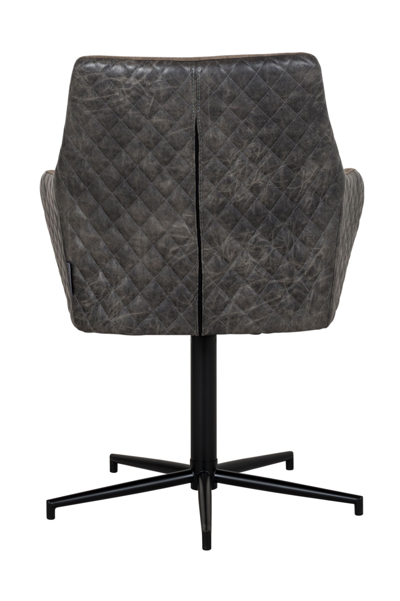 Fauteuil rotatif en cuir marron | Richmond Lucy | Meubleluxe.fr