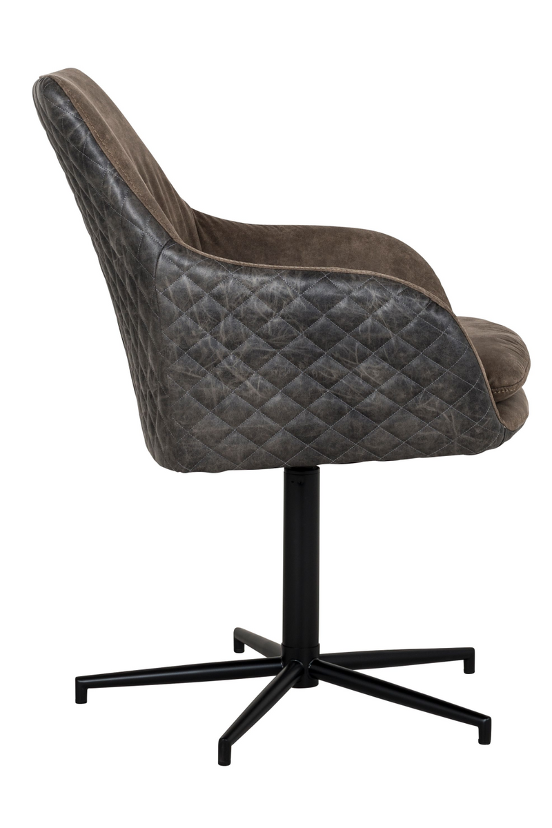 Fauteuil rotatif en cuir marron | Richmond Lucy | Meubleluxe.fr