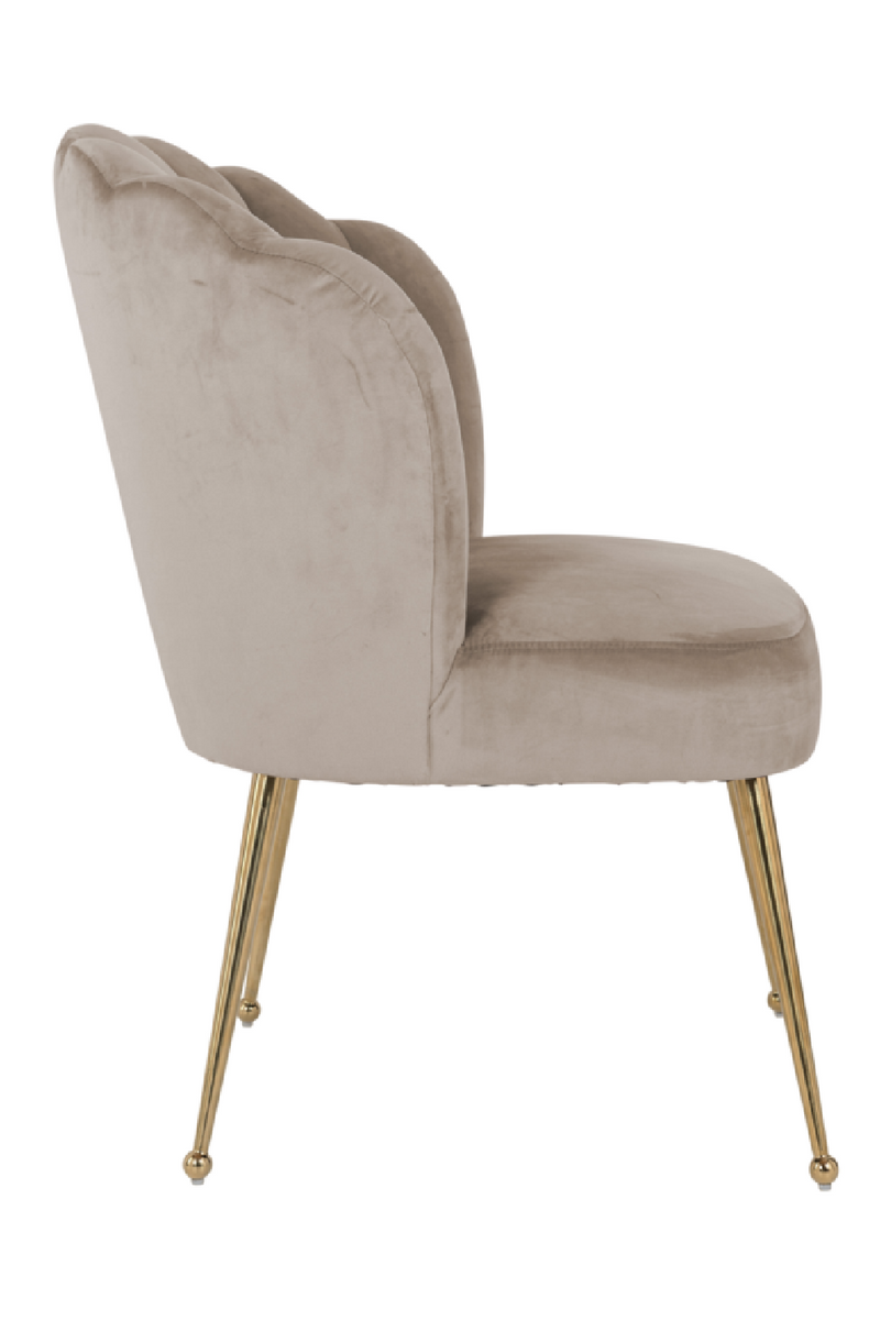 Chaise festonnée en velours kaki | Richmond Pippa | Meubleluxe.fr