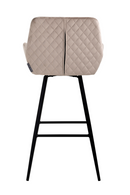 Tabouret de bar rotatif en velours kaki | Richmond Linsey | Meubleluxe.fr