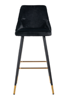 Tabouret de bar d'appoint noir velours or | Richmond Imani | Meubleluxe.fr