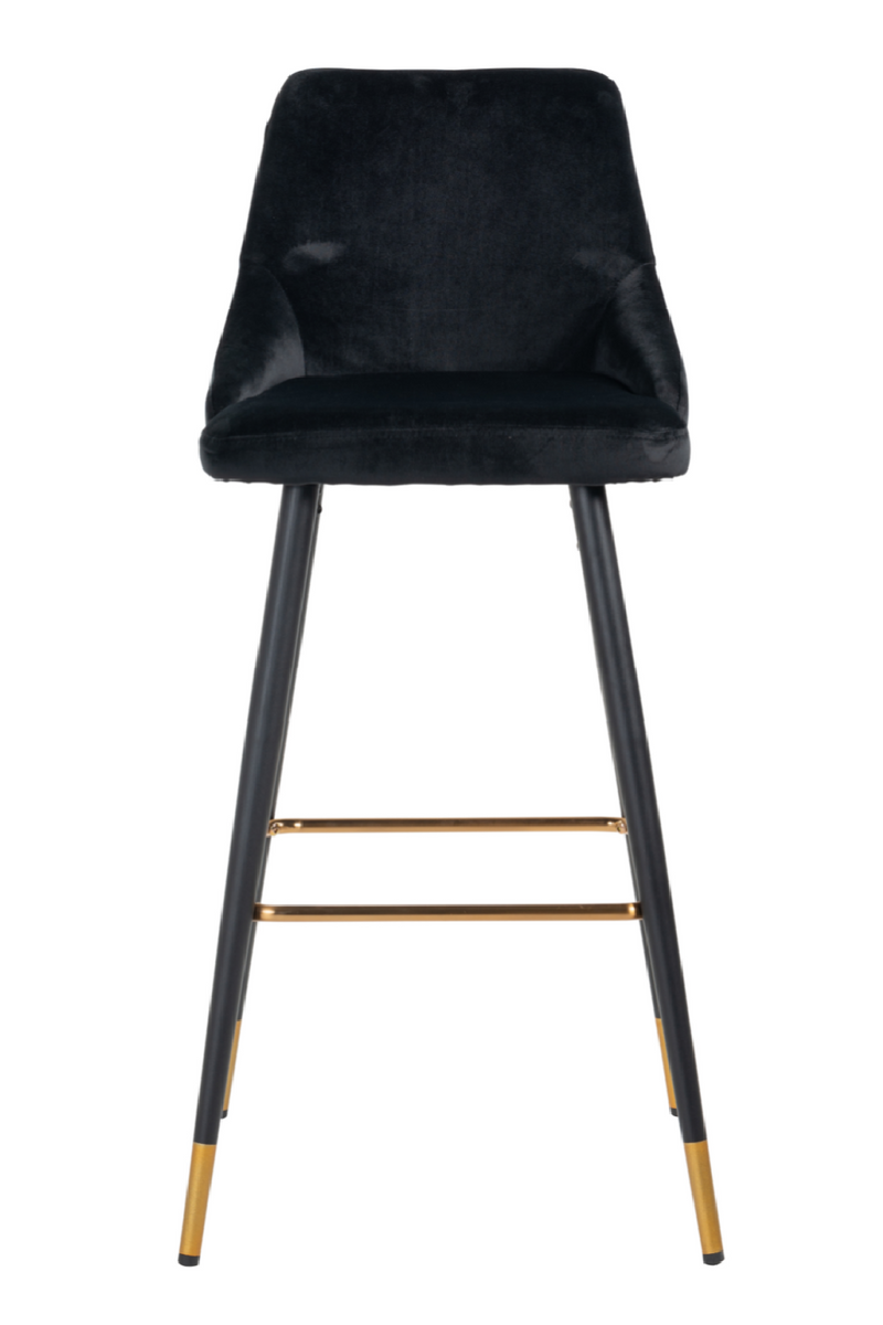 Tabouret de bar d'appoint noir velours or | Richmond Imani | Meubleluxe.fr