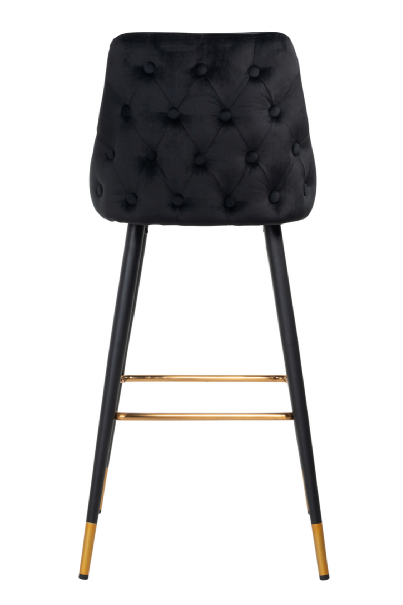 Tabouret de bar d'appoint noir velours or | Richmond Imani | Meubleluxe.fr