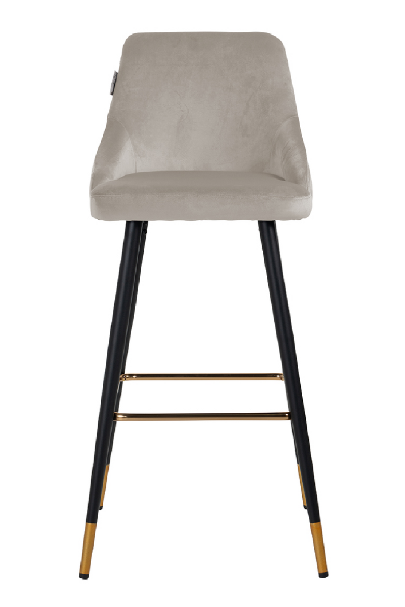 Tabouret de bar d'appoint or en velours kaki | Richmond Imani | Meubleluxe.fr