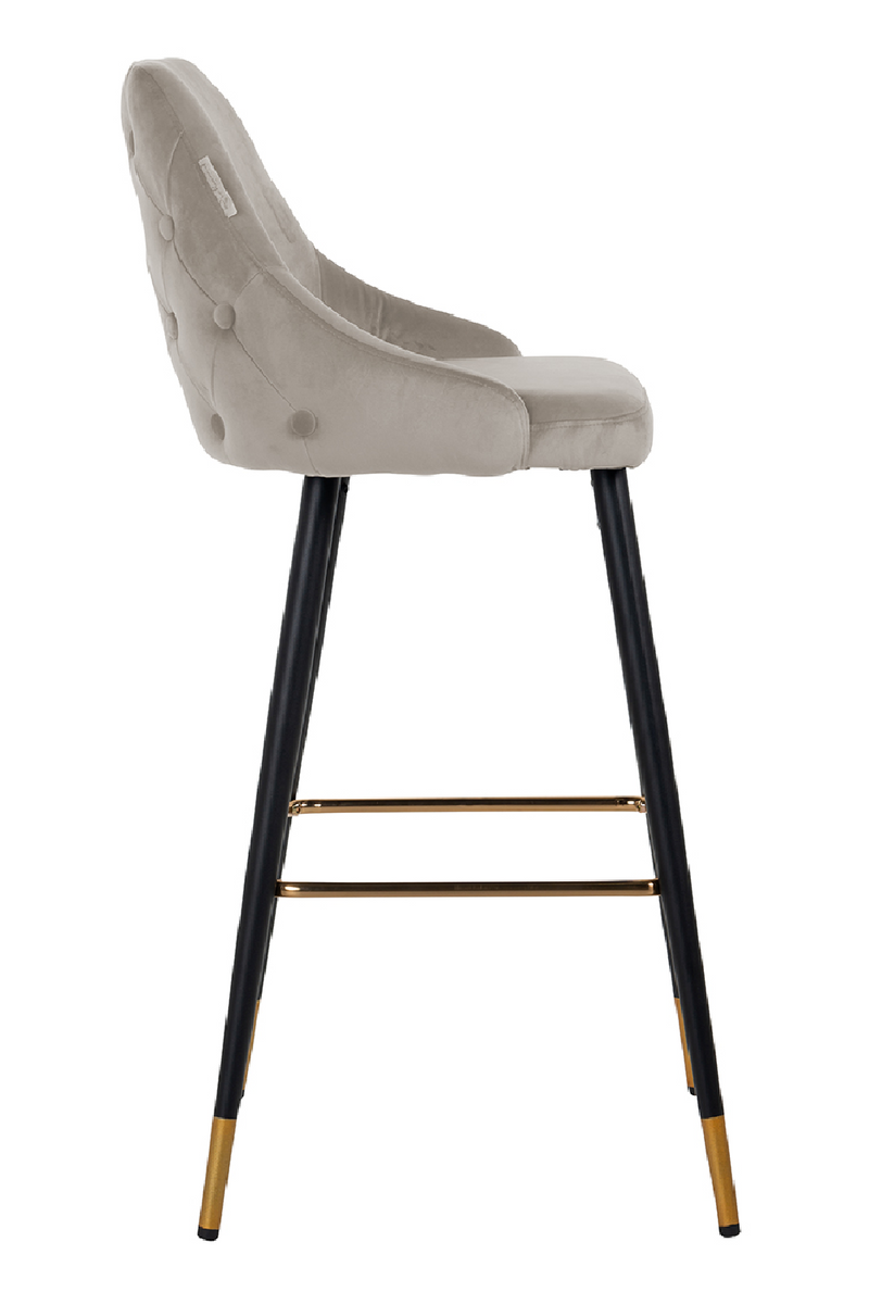 Tabouret de bar d'appoint or en velours kaki | Richmond Imani | Meubleluxe.fr