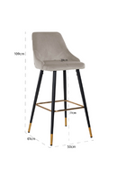 Tabouret de bar d'appoint or en velours kaki | Richmond Imani | Meubleluxe.fr