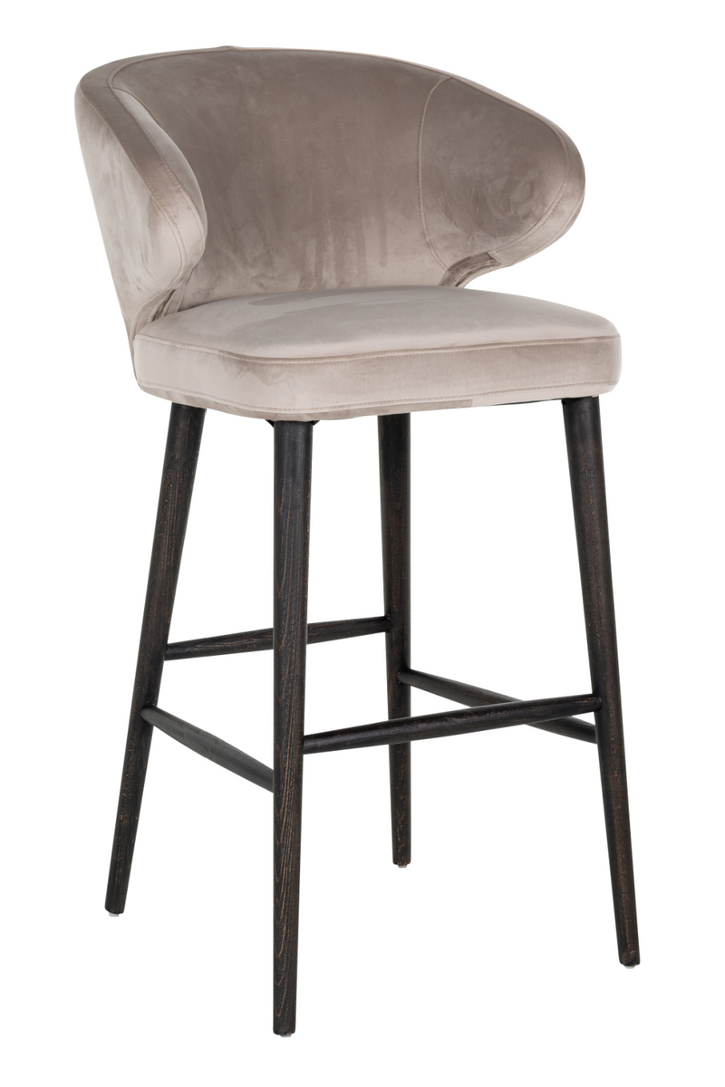 Tabouret de bar moderne en velours | Richmond Indigo | Meubleluxe.fr