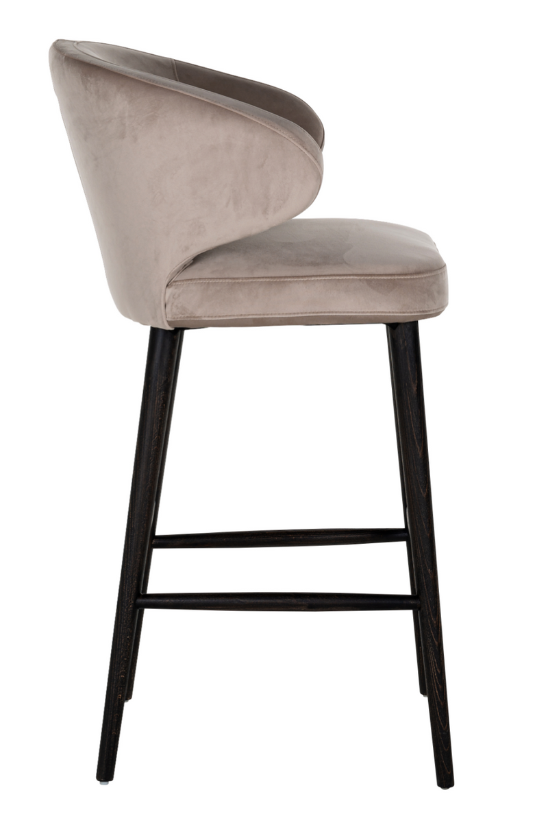 Tabouret de bar moderne en velours | Richmond Indigo | Meubleluxe.fr