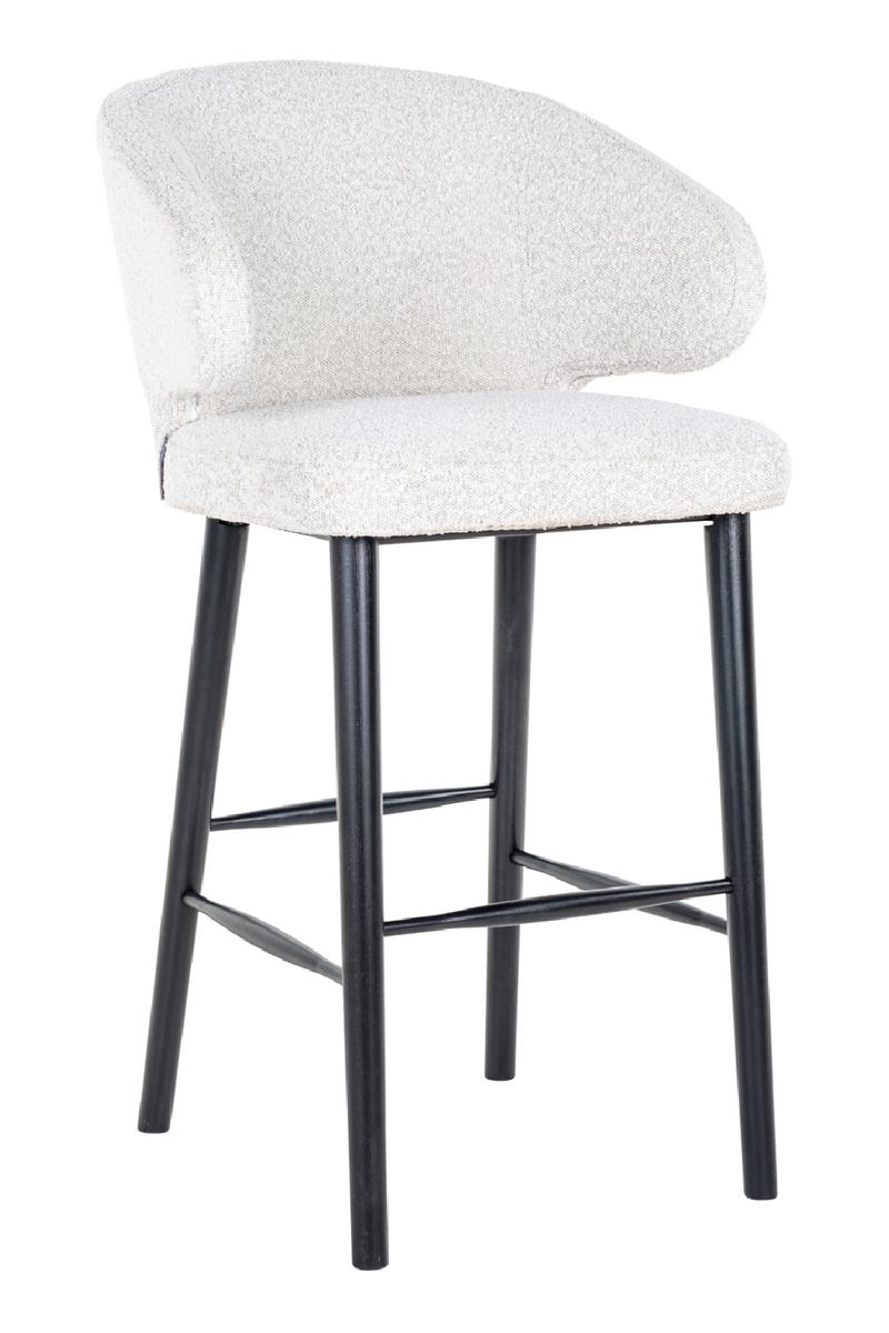 Tabouret de bar Bouclé blanc | Richmond Indigo | Meubleluxe.fr