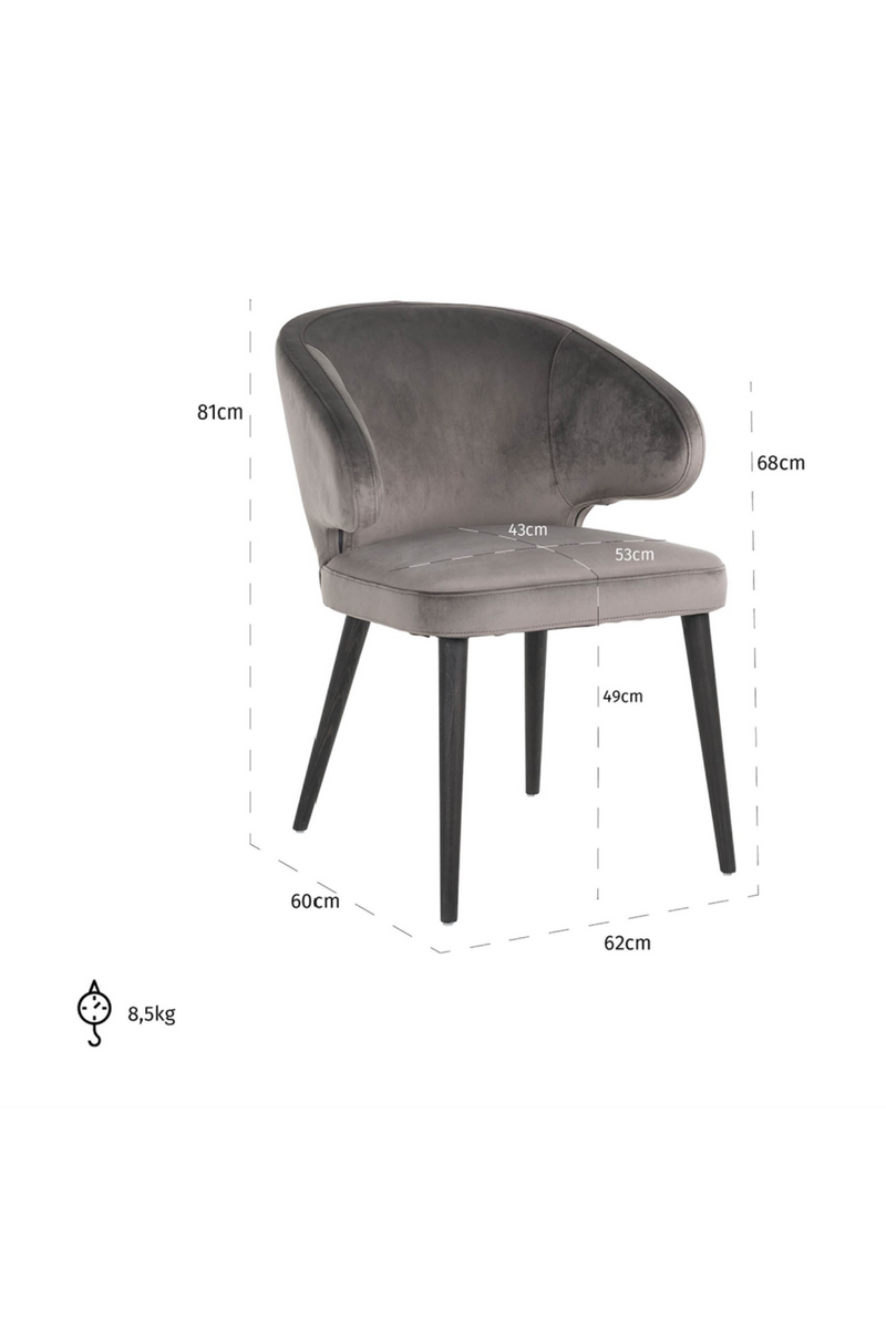 Velvet Upholstered Dining Chair | OROA Indigo | Oroa.com