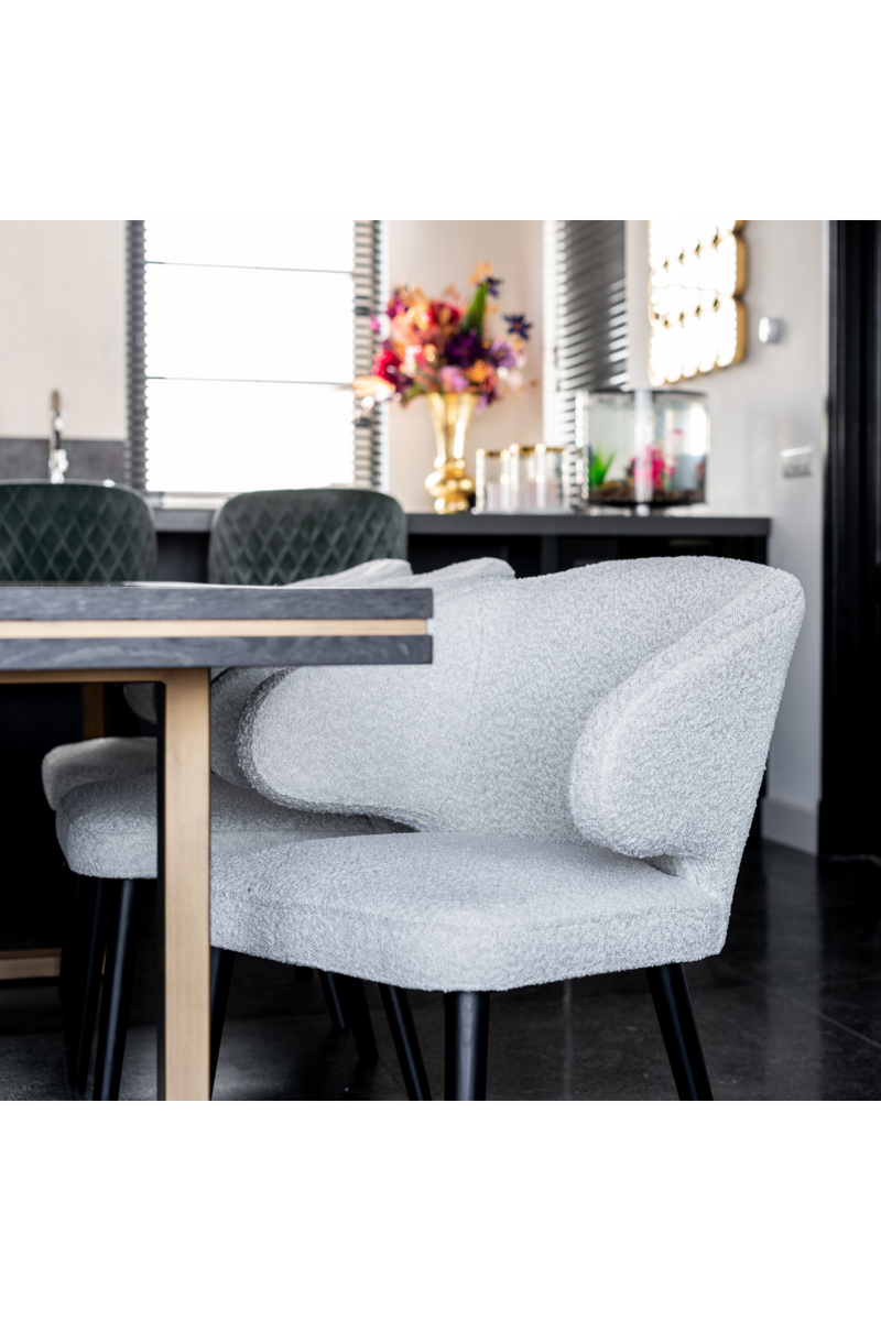 White Bouclé Modern Dining Chair | OROA Indigo | OROA