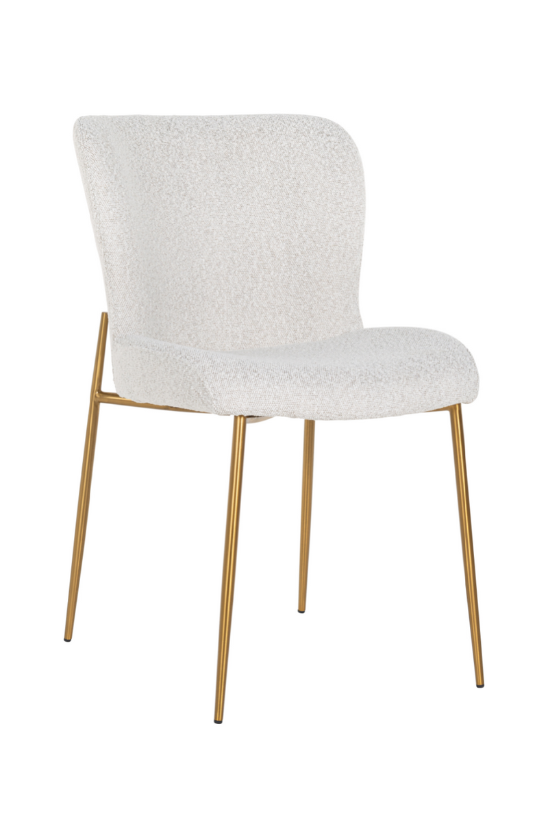 White Bouclé Contemporary Dining Chair | OROA Odessa | OROA