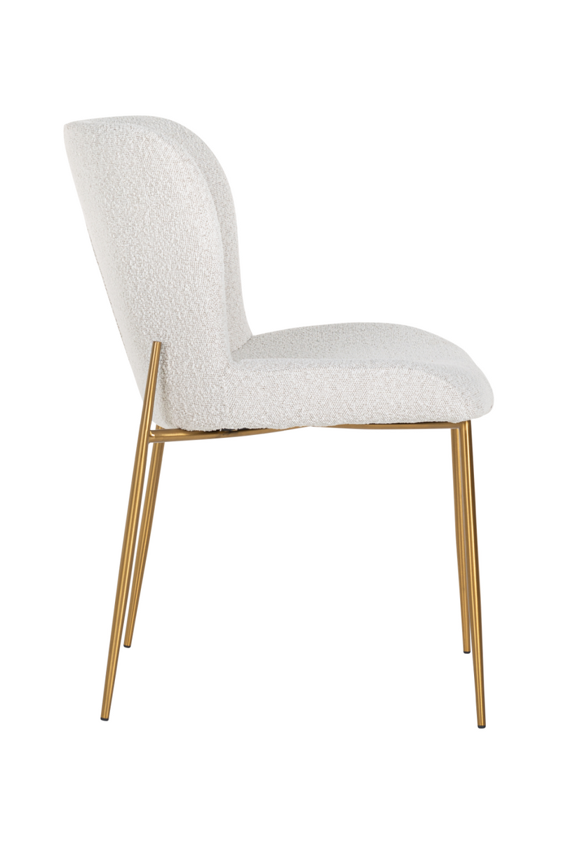 White Bouclé Contemporary Dining Chair | OROA Odessa | OROA