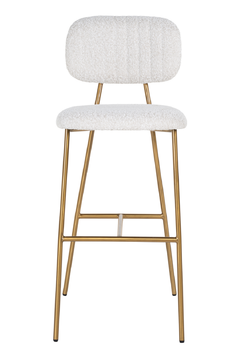 Tabouret de bar encadré d'or Bouclé blanc | Richmond Xenia | Meubleluxe.fr