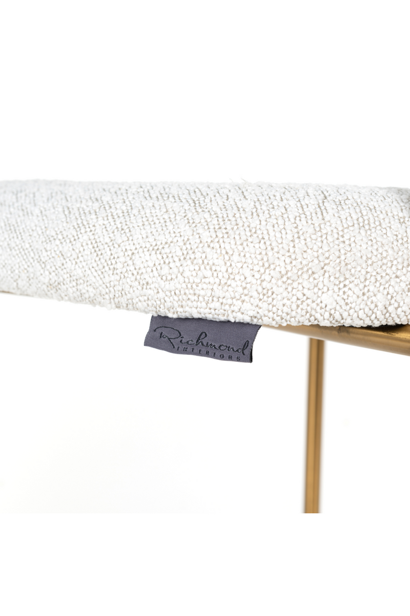 Tabouret de bar encadré d'or Bouclé blanc | Richmond Xenia | Meubleluxe.fr