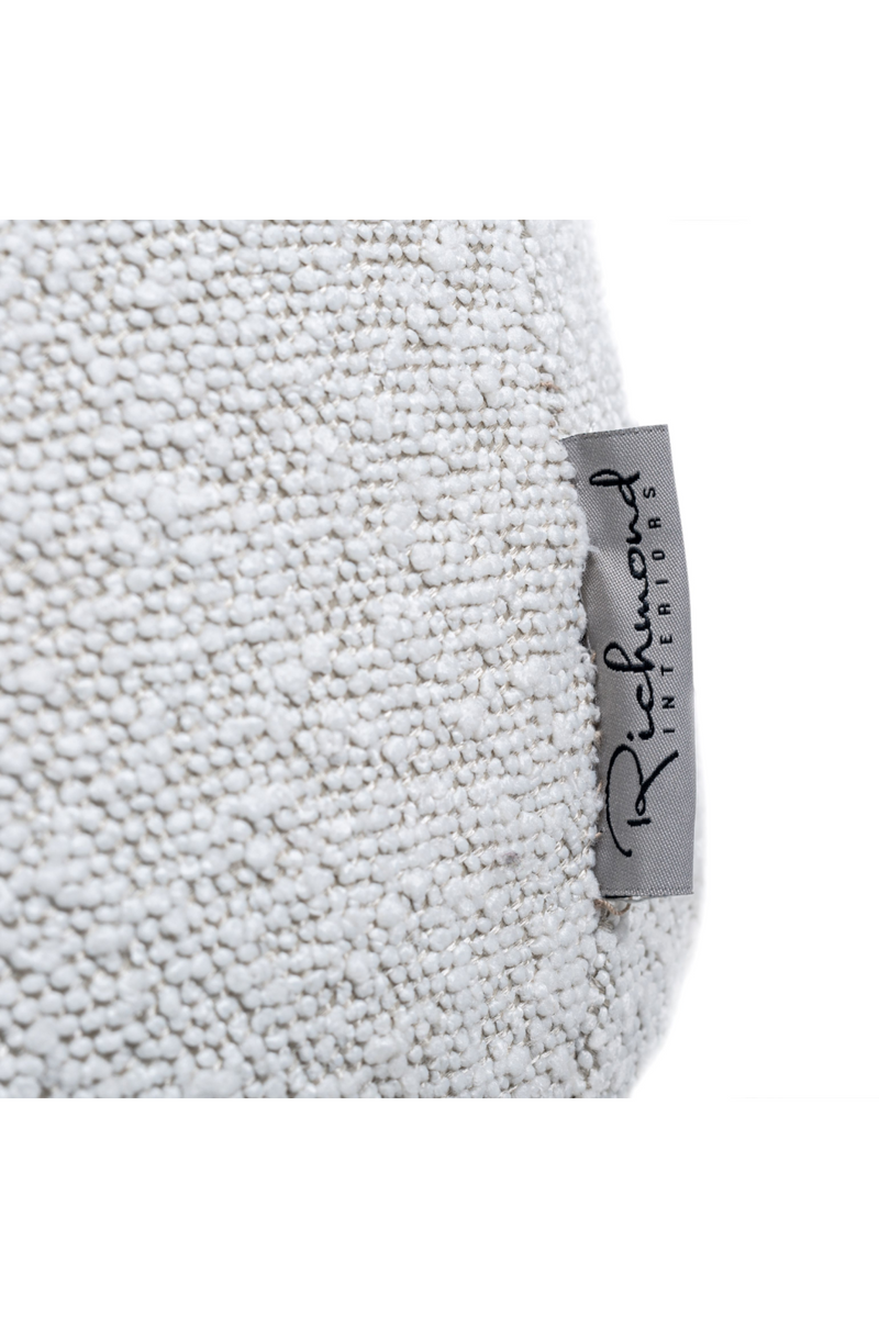 Pouf à sablier en bouclé blanc | Richmonnd Tribe | Meubleluxe.fr