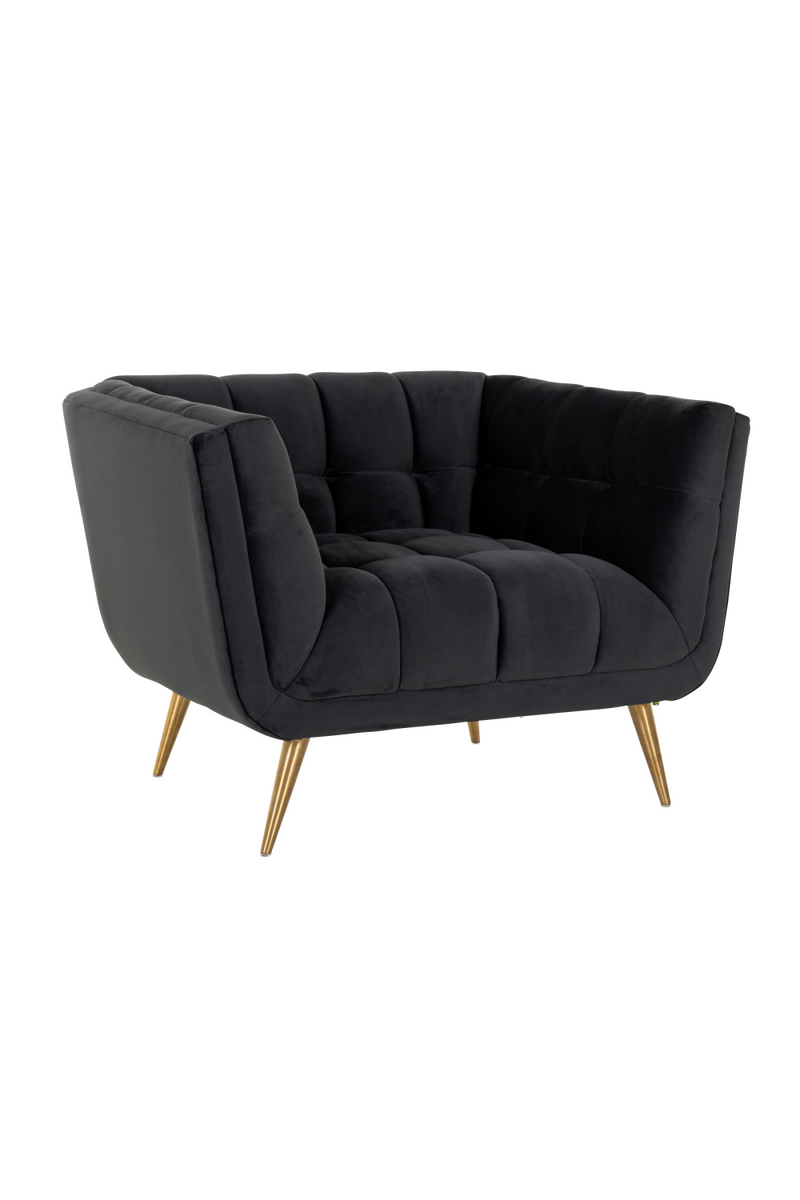 Fauteuil en velours noir | Richmond Huxley | Meubleluxe.fr