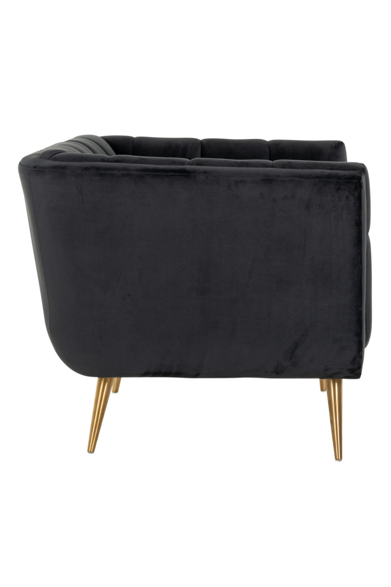 Fauteuil en velours noir | Richmond Huxley | Meubleluxe.fr