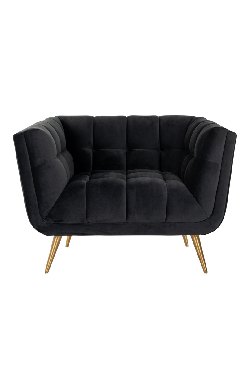 Fauteuil en velours noir | Richmond Huxley | Meubleluxe.fr