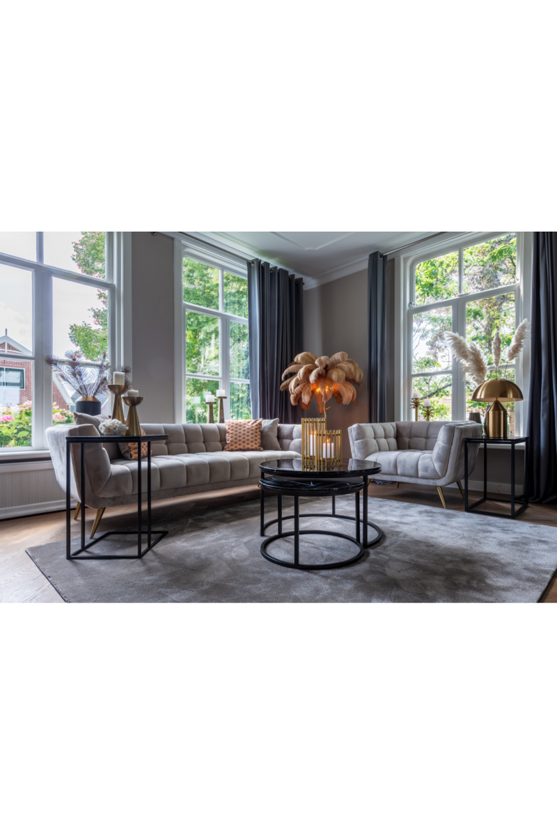 Fauteuil en velours noir | Richmond Huxley | Meubleluxe.fr