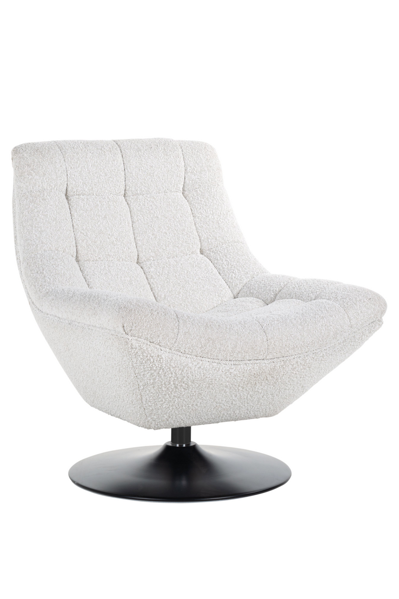 Fauteuil pivotant bouclé blanc | Richmond Richelle | Meubleluxe.fr