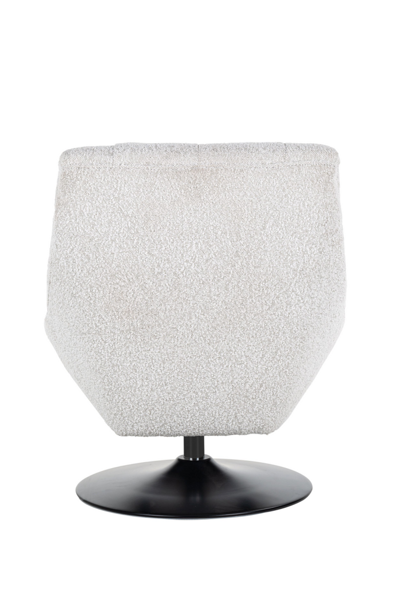 Fauteuil pivotant bouclé blanc | Richmond Richelle | Meubleluxe.fr