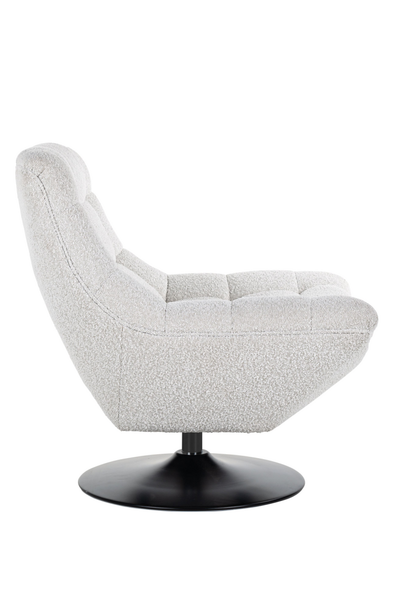 Fauteuil pivotant bouclé blanc | Richmond Richelle | Meubleluxe.fr