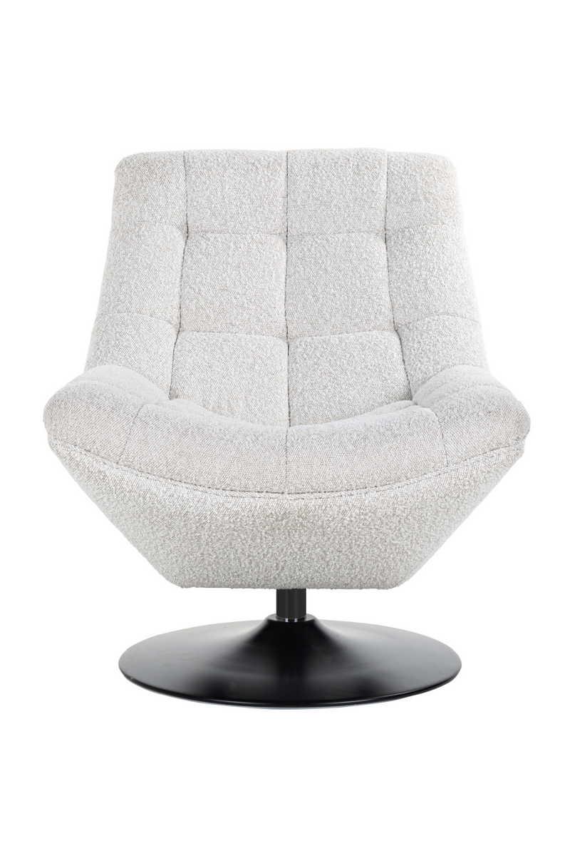 Fauteuil pivotant bouclé blanc | Richmond Richelle | Meubleluxe.fr