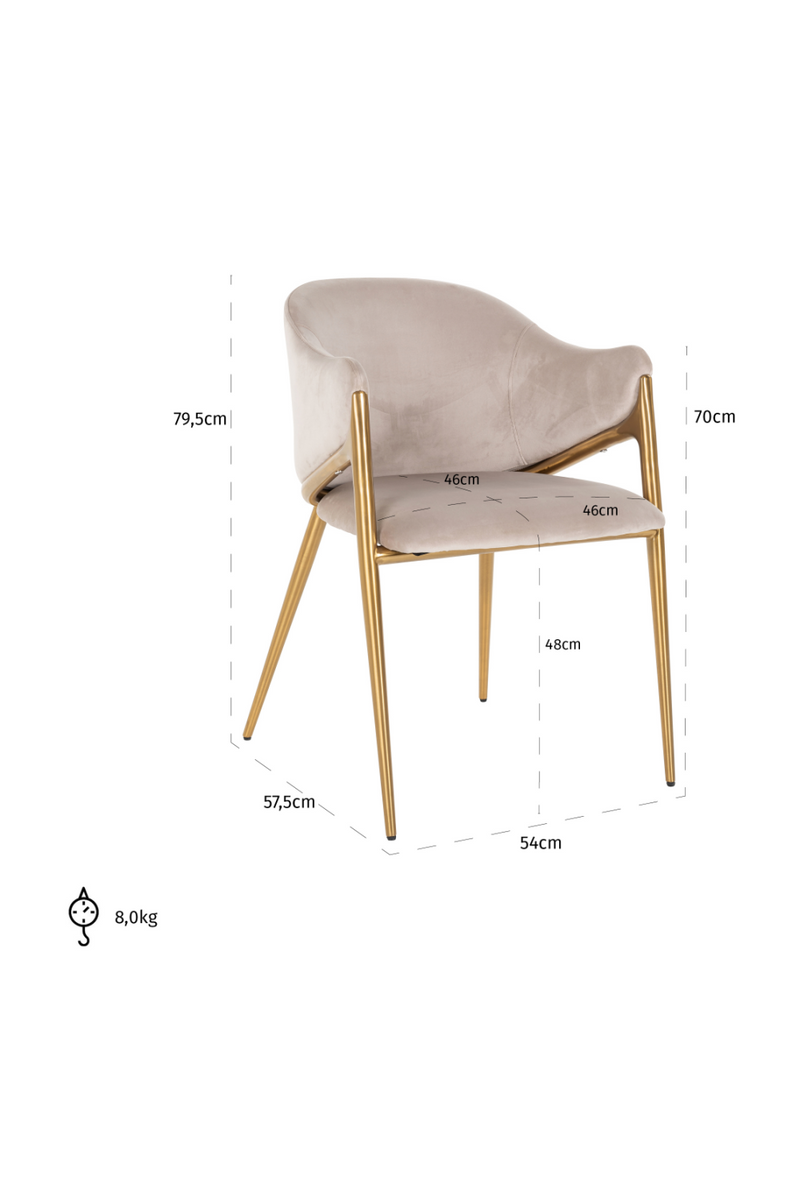 Chaise de salle à manger en velours | Richmond Gwen | Meubleluxe.fr